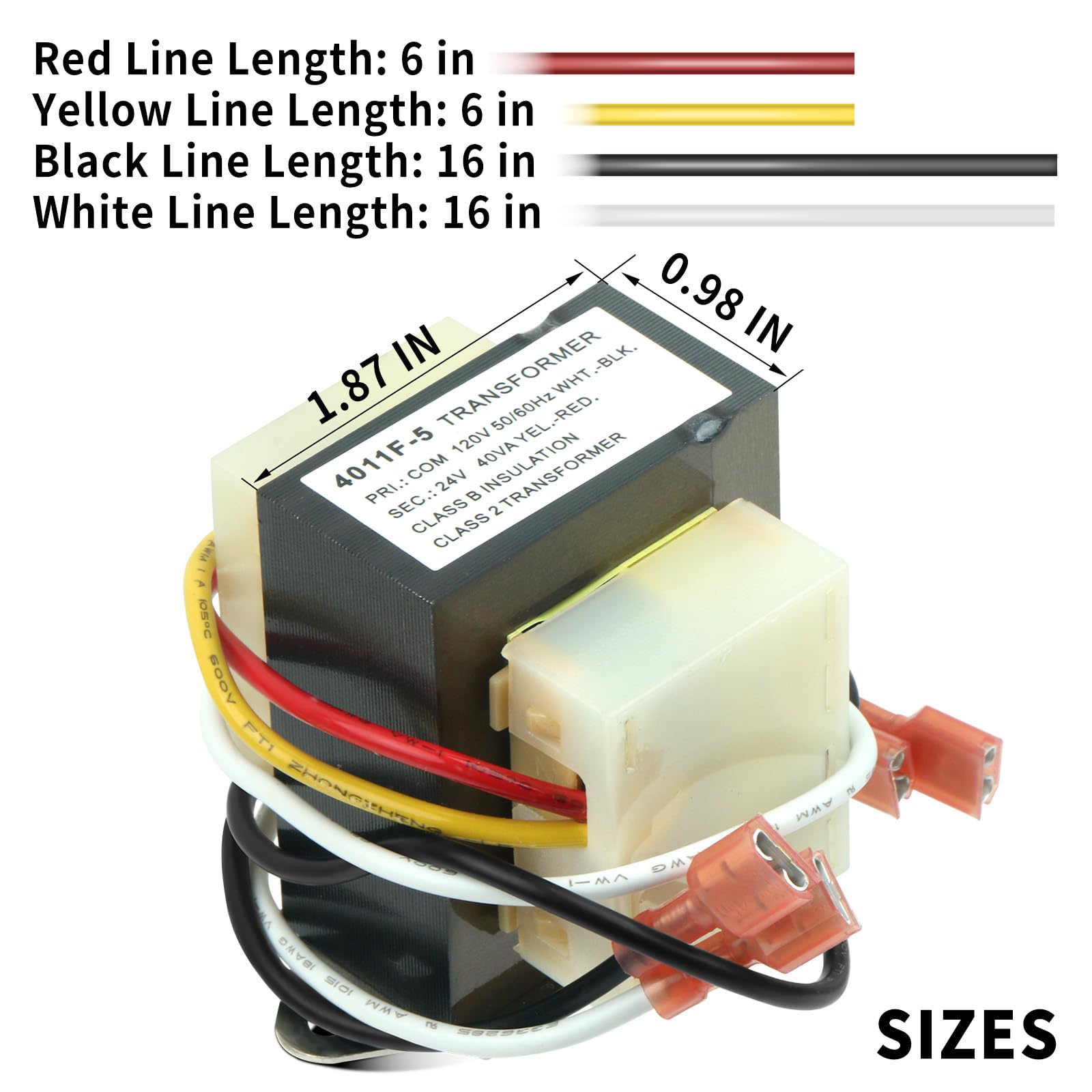 46-24124-06 HVAC Transformer 40 VA 120/24V Control Transformer for Rheem-Ruud Basler Electric BE161640GDD 29M7101 4011F-5 Replacements Channel 2 Hole Mount