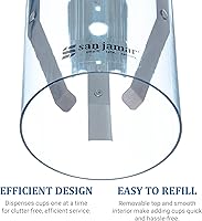 Vista 3 de San Jamar Small Pull-Type Cup Dispenser Fits 3-4.5 Oz Cone Cups, 3-5 Oz Flat Cups with Flip Caps for Restaurants, Dining Halls, and Fast Food