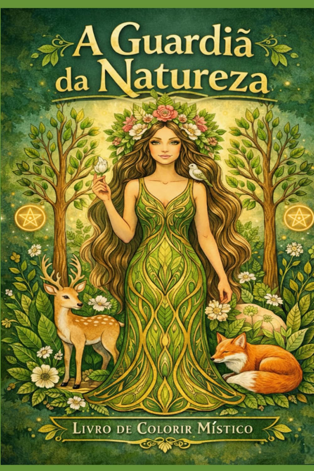 A Guardiã da Natureza: Livro de Colorir Místico