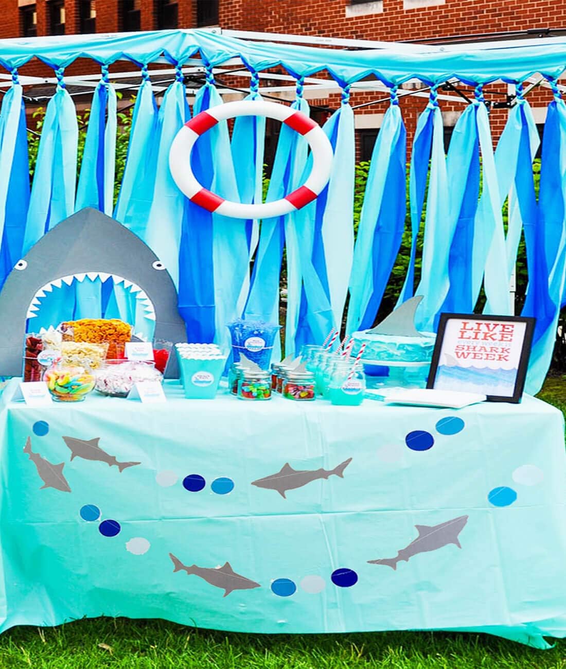Shark Banner, Shark Garland, Ocean Animals/Shark Baby/Under The Sea/Summer Beach Bach/Swimming Pool/Hawaii Luau/Shark Doo Doo Theme Baby Shower Birthday Party Supplies Decorations