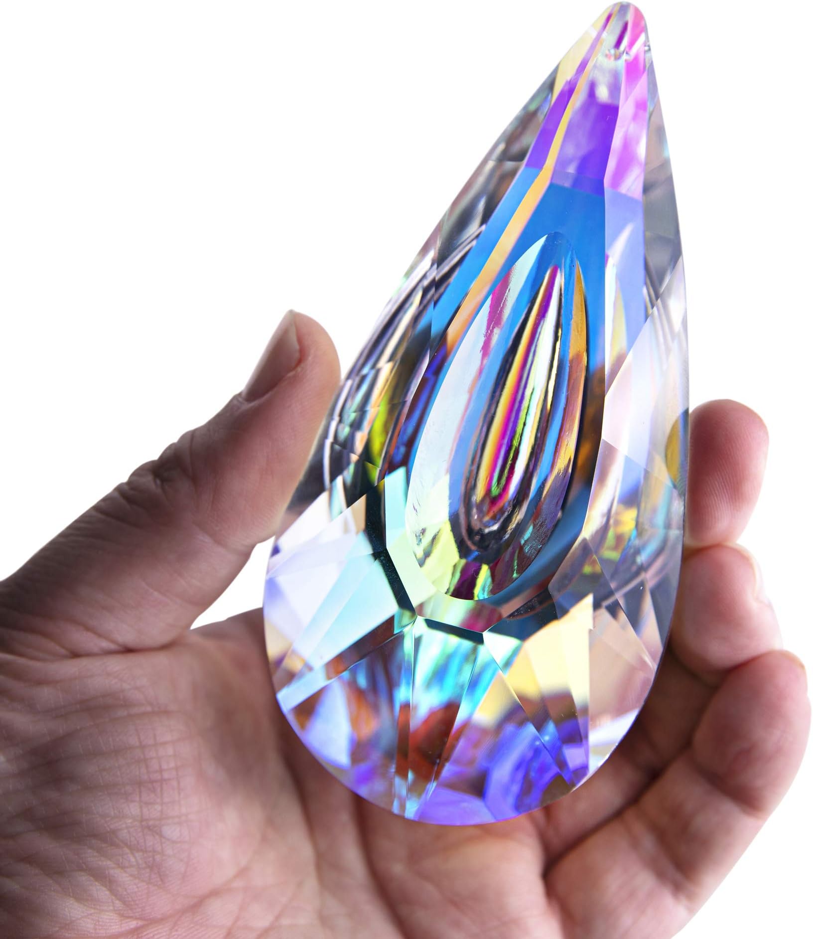 YU FENG 120mm Crystal Prism Suncatcher Window Hanging Sun Catchers AB Colored Crystals Faceted Prism Rainbow Maker Pendant