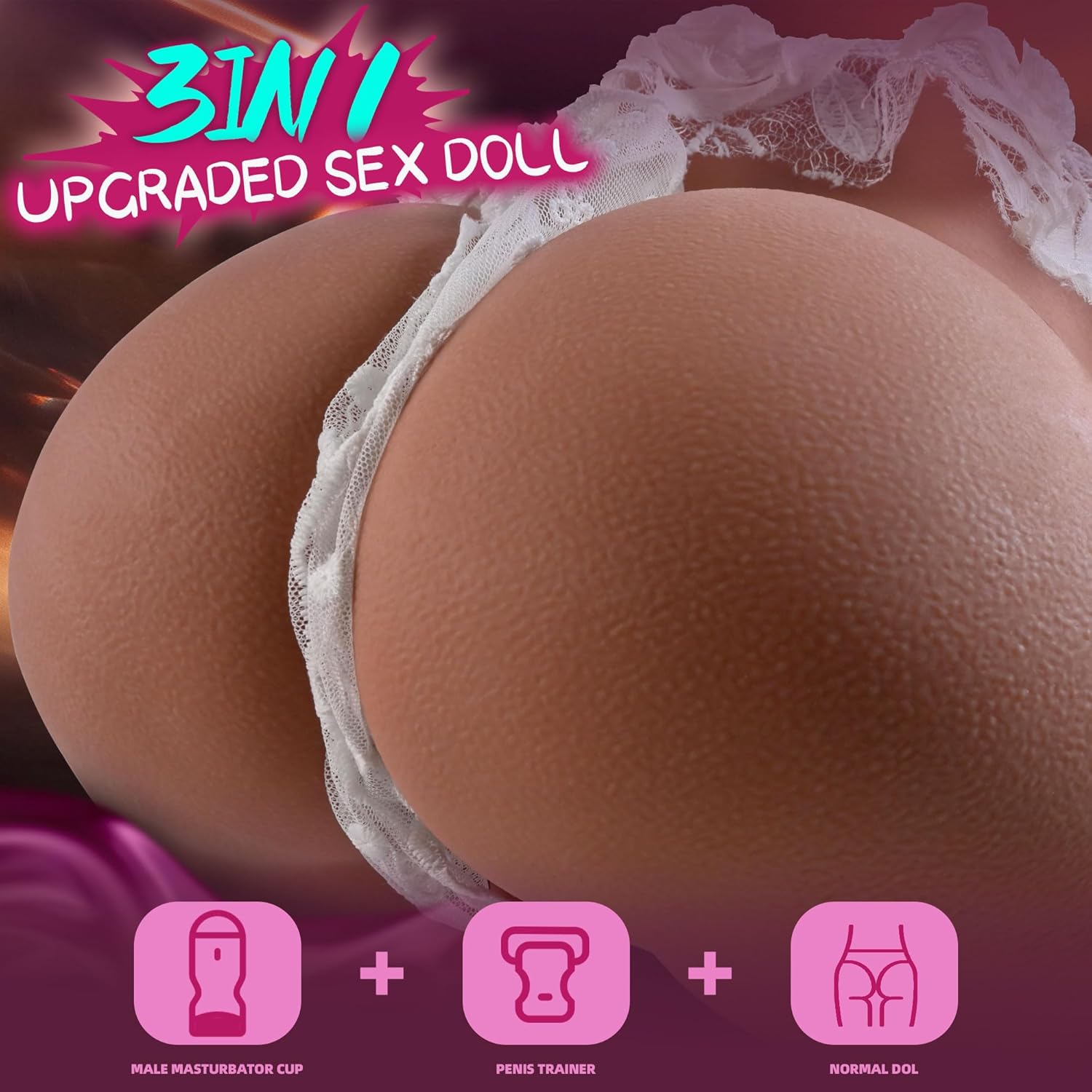 12 Sucking & 10 Vibrating Sex Doll, 12LB Automatic Male Masturbator Adult Sex Toys for Men, Realistic Pocket Pussy Ass with Vagina Channel, Masturbators Dolls Butt Strocker Torso for Men Masturbation