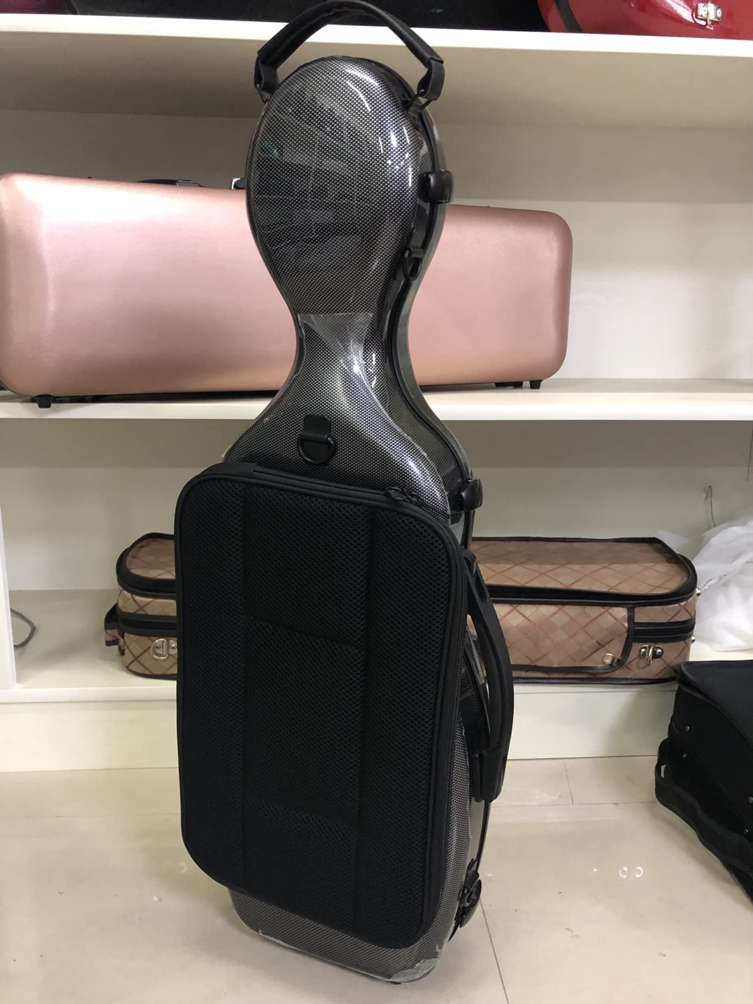 美品 高級 バイオリンケース カーボン 軽量 ハードケース 湿度計 カーボンファイバー製 4/4バイオリンケース ヴァイオリン収納