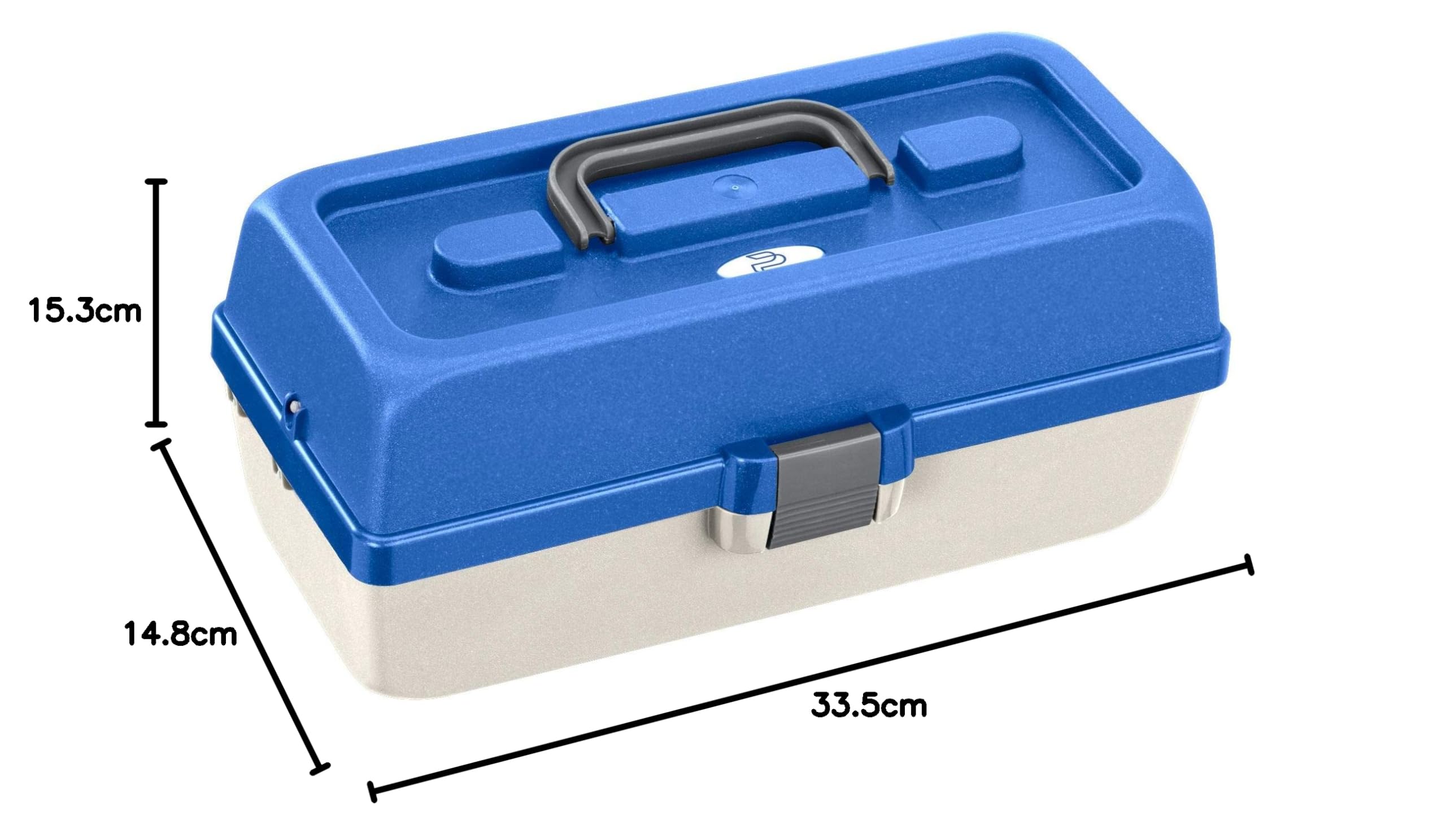 Valigetta Pesca 336x198x165 Mm - 2 Ripiani Con 9 Scomparti, Bianco E Blu - Foto 3