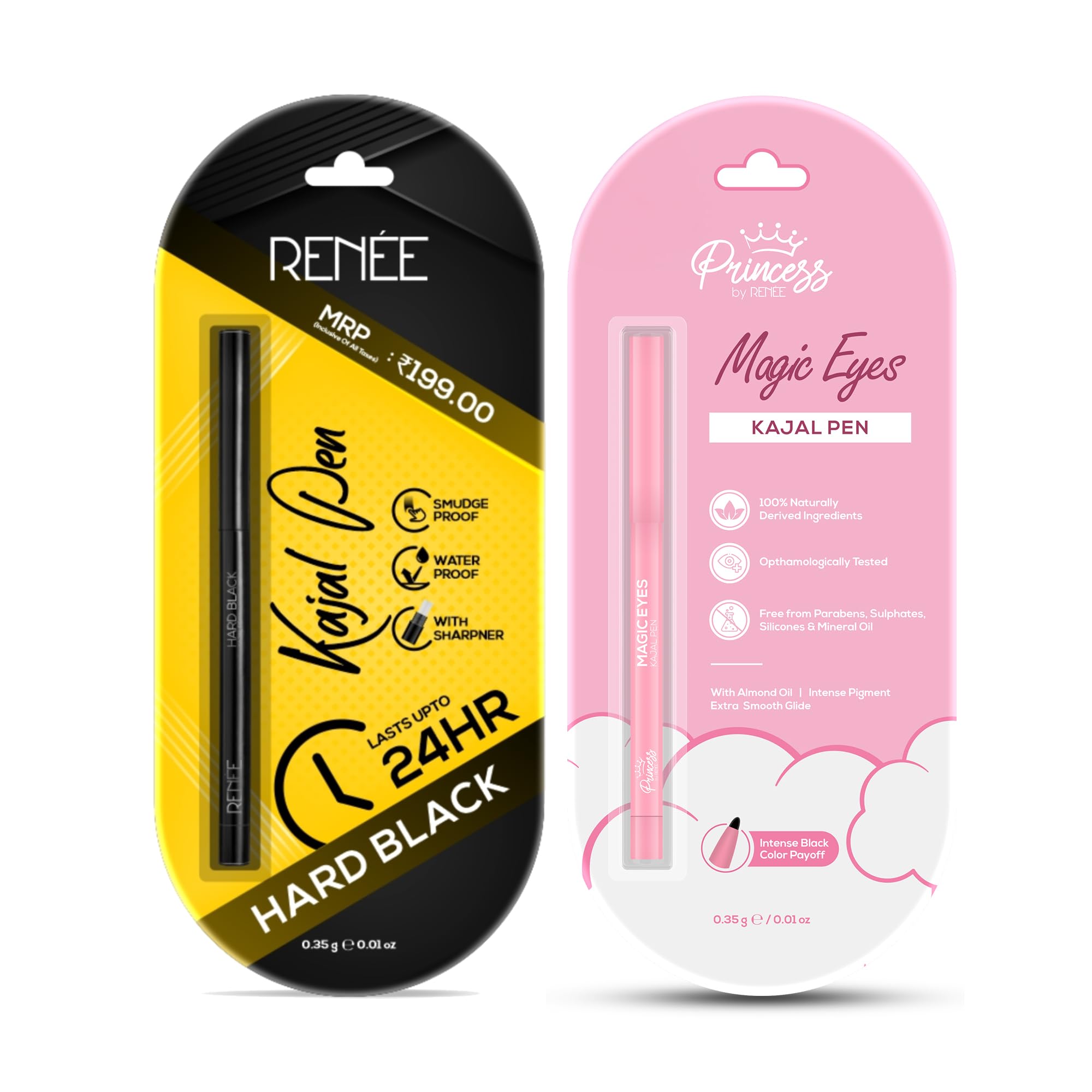 RENEE x Princess By RENEE Mother Daughter Duo Combo Gift Set | Contains Hard Black and Magic Eyes Kajal Pen With Sharpener | For Daily Wear, Easy Safe Application | Perfect Gifting Option (2 x 0.35g)-image-27