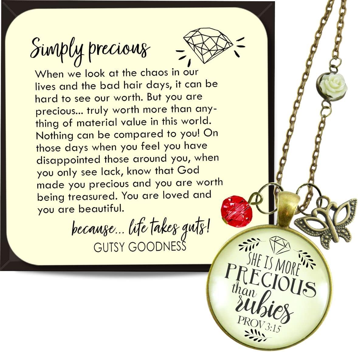 Gutsy Goodness Woman of Faith Inspired Necklaces Handmade Hope Message Jewelry Pendant