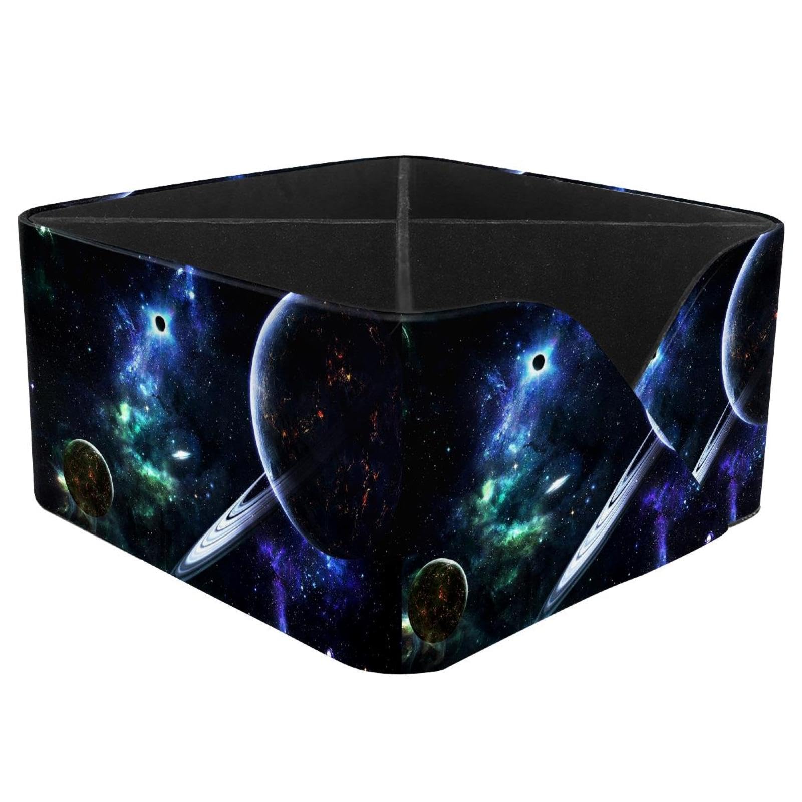 KengjuTesu Cool Galaxy Planets Desktop Organizer Pen Holder, Rectangular Pencil Cup for Office, Study and Makeup Stations