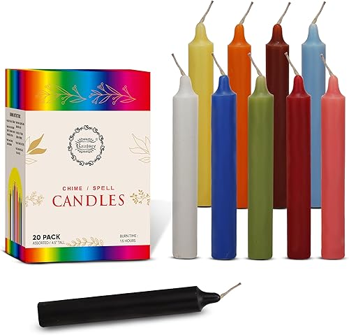 Raajsee Mini velas cónicas sin perfume (multicolor)  Barras de vela de 4 pulgadas  Sin humo y sin goteo  Cera de parafina con mechas de algodón