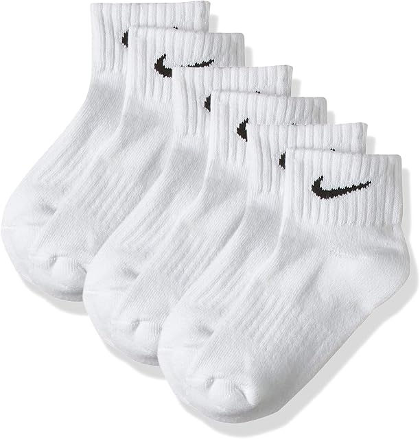 NIKE Cushion Value One Quarter Sock - White/Black, Small