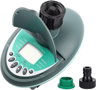 Sprinkler Timer, Single-Outlet Hose Water Timer, Programmable Manual/Automatic Irrigation System Controller, Faucet Hose Watering Timer for Garden/Lawn, G3/4in Female Male Thread