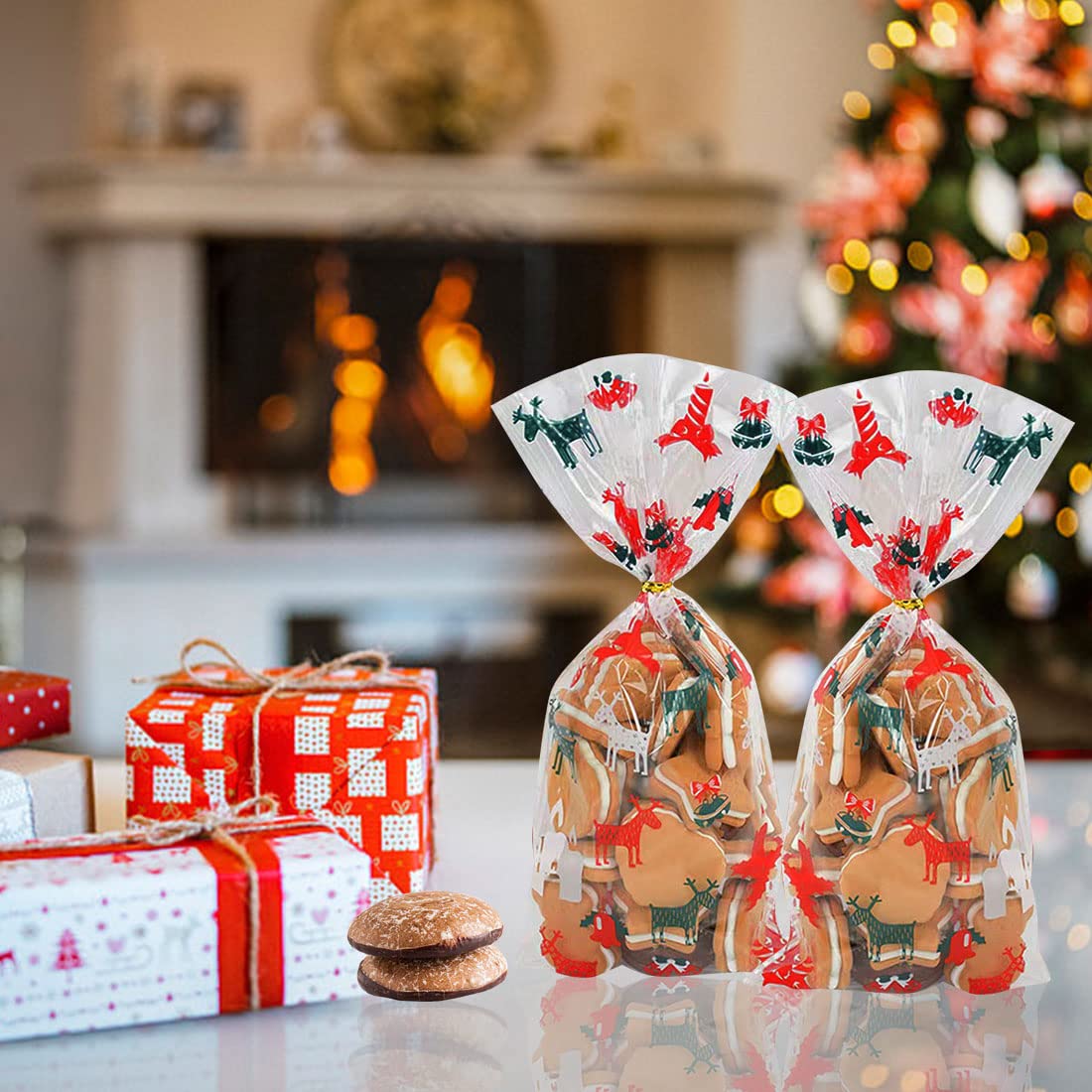 Sacchettini Natalizi Sacchetti Per Biscotti Di Natale, 100