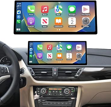 2026 Upgraded 12.3" Ultra-Narrow Touchscreen Wireless CarPlay Android Auto Receiver Compatible with BMW X1 Series E84 20092015, for CIC System