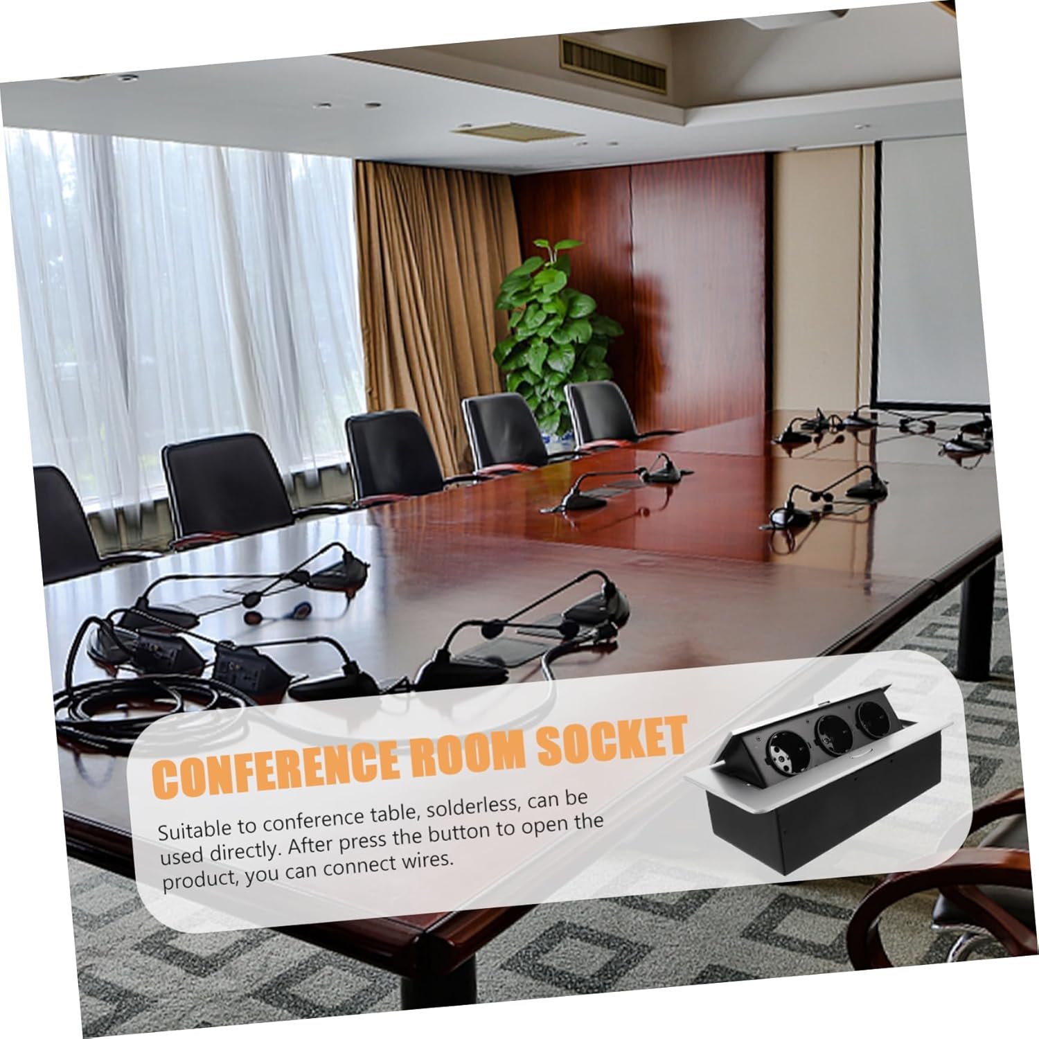 Pop-up Electrical Outlet Cover Box Versatile Table Power Multimedia Connectivity Box