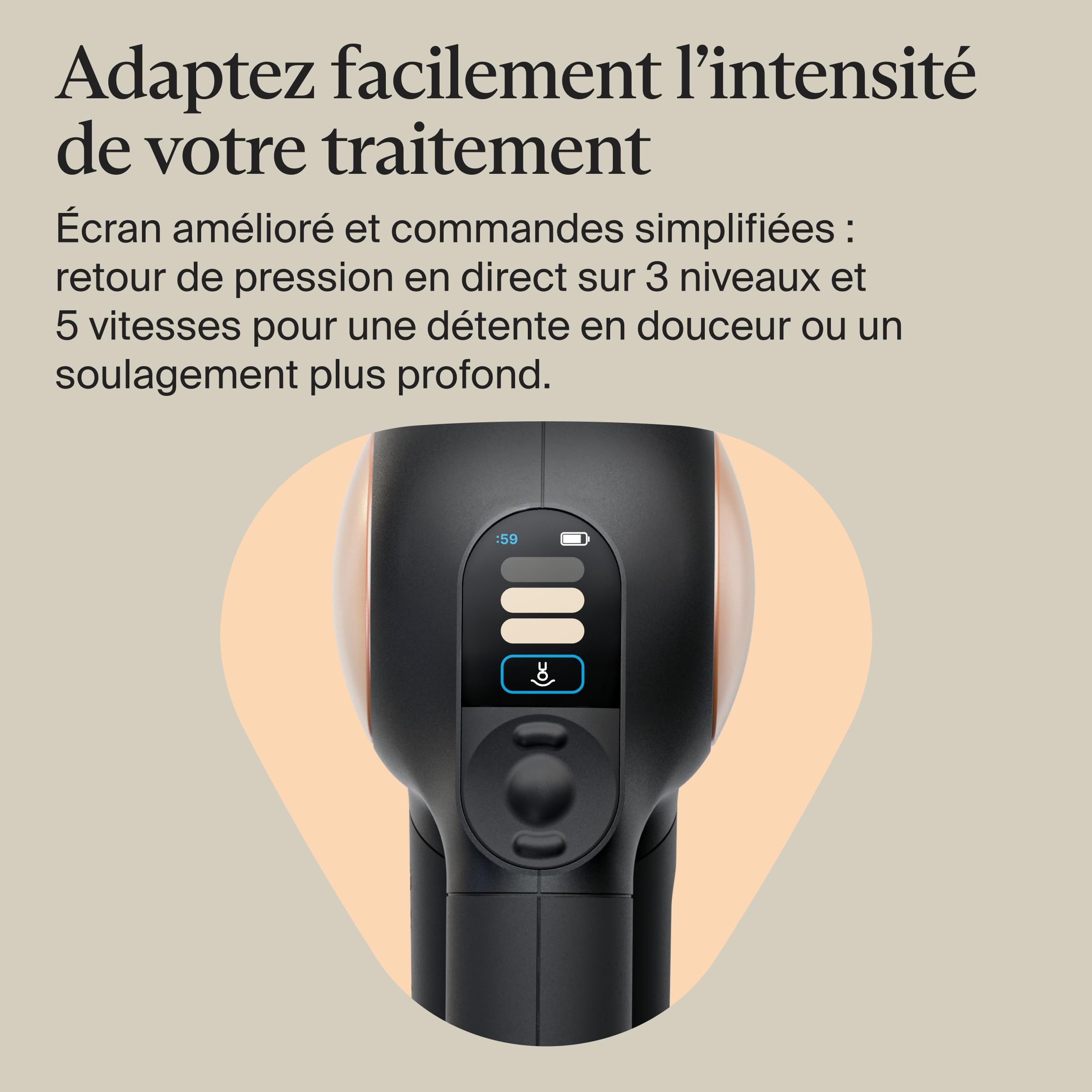 Therabody Theragun Sense Pistolet de massage (2e génération) Pistolet de massage relaxant avec routines guidées intégrées pour soulager facilement le stress, les tensions et le sommeil