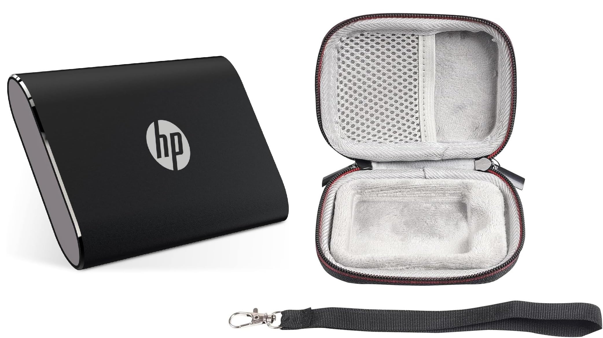 VERTUS® SSD Case Cover for HP P500 / P900 Portable SSD, External Solid State Drive Hard EVA Shockproof Water Resistant Protective Storage Travel Bag (Black)-image-39