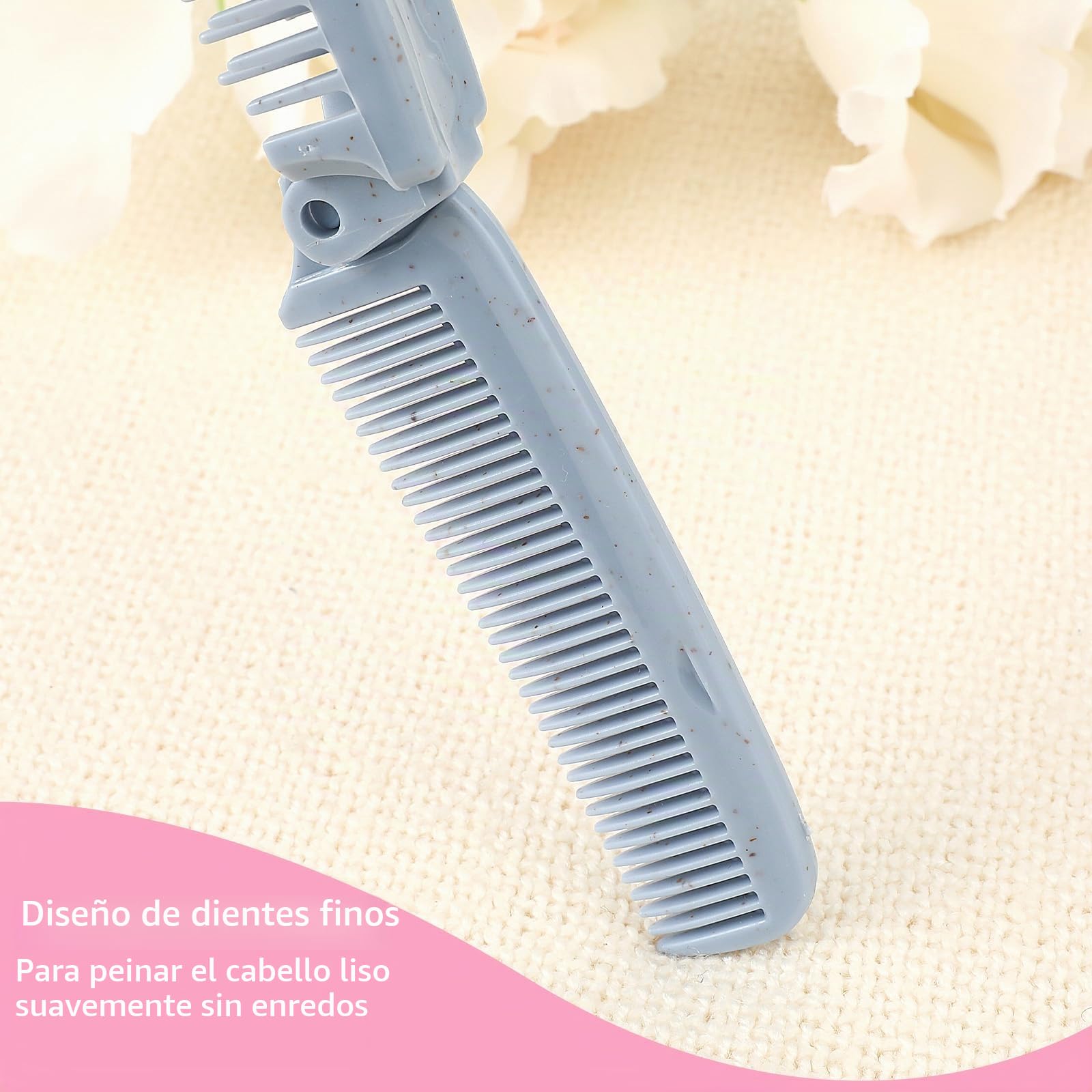JJUNW 4 peines plegables de paja de trigo, cepillo plegable de viaje, herramienta de peluquería de doble cabeza para hombres y mujeres, perfecto para viajes