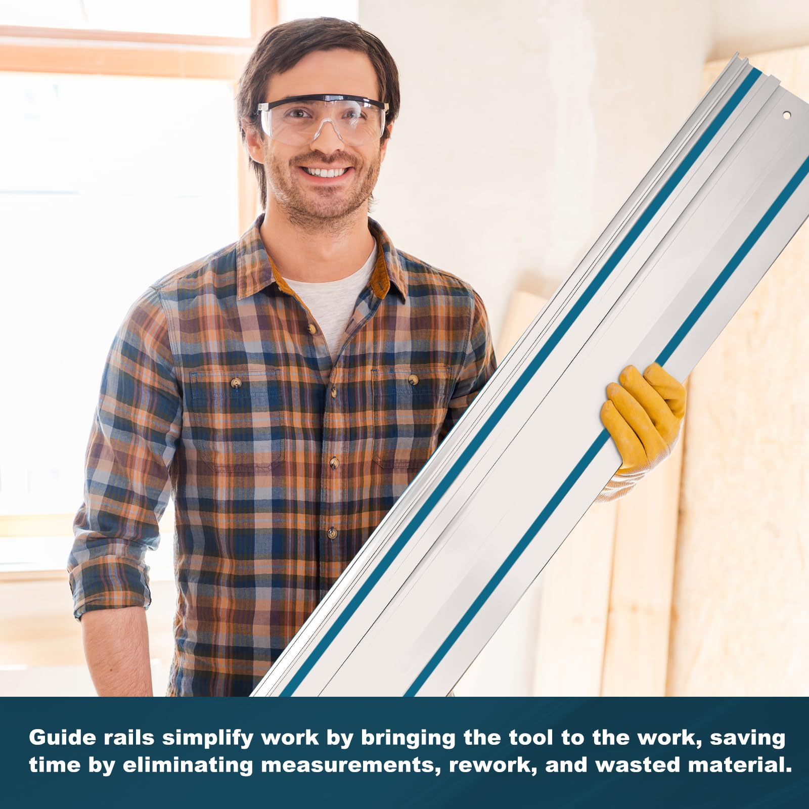 55" 194368-5 Guide Rail (1,400 mm) - 55inches Plunge Track Saws Rail for Makita - Track saw Guide rail for use with Makita Plunge Saw models XPS01, XPS02, and SP6000J, Silver