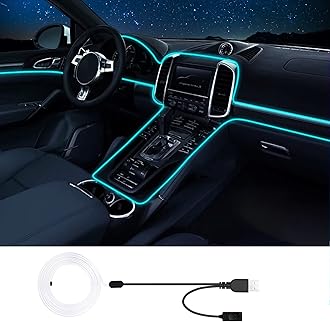 Interior Car LED Strip Lights, RGB USB Car Ambient Lighting with Fiber Optic, EL Wire Car Accessories