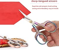 Vista 4 de Tijeras pequeñas de costura afiladas para bordado y ganchillo, 2 piezas de accesorios para crochet, tijeras para hilo y tela para manualidades