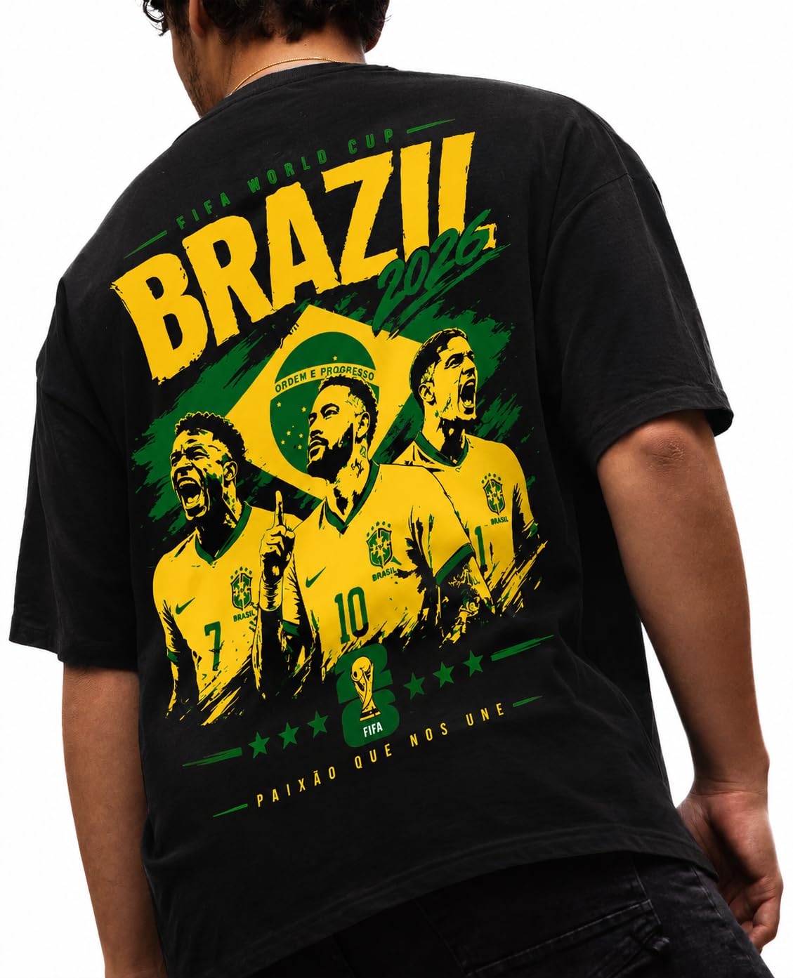 Brazil FIFA World Cup 2026 Black Oversized T-Shirt-picture-38
