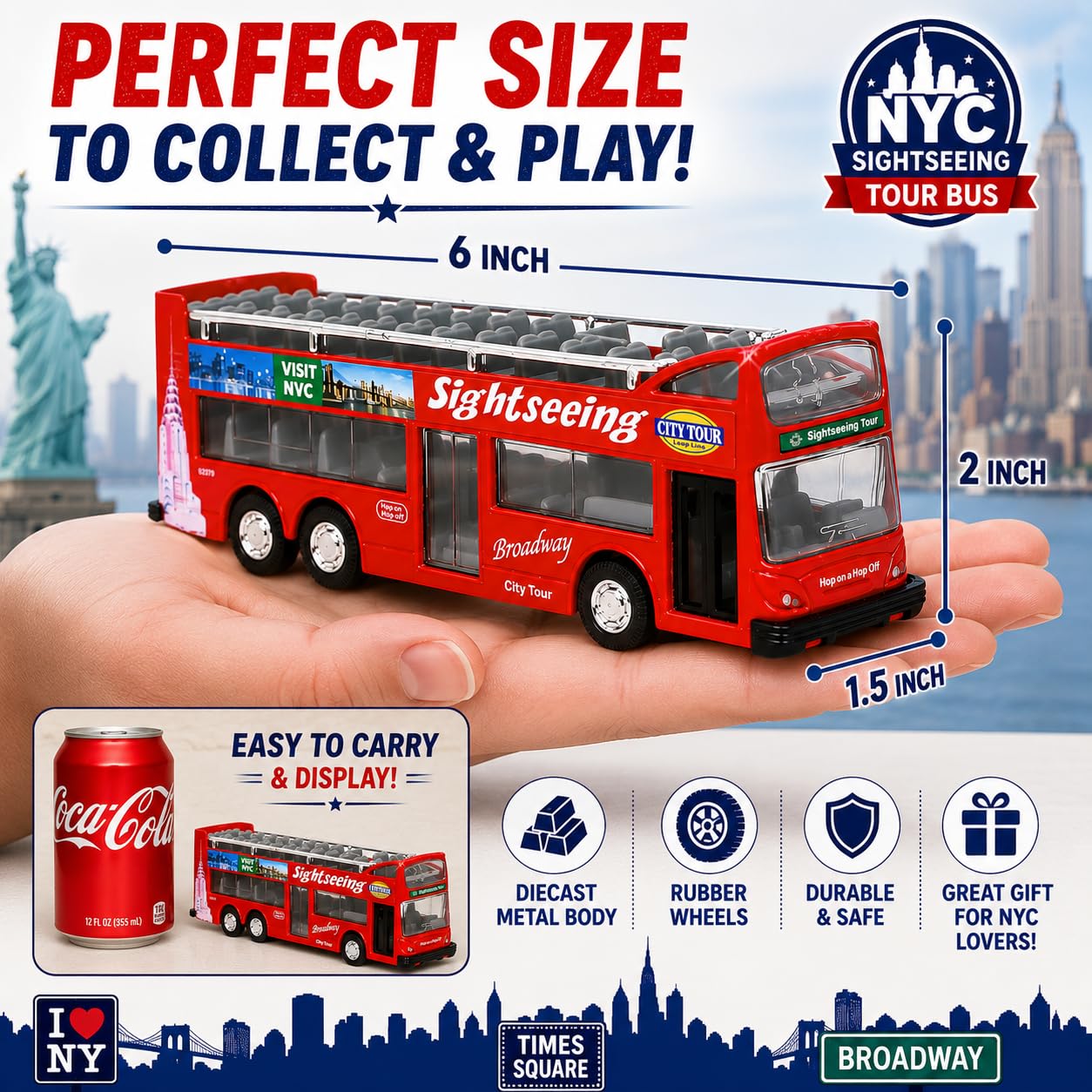 Amazon.com: NYC Sightseeing Tour Bus, New York City Double Decker