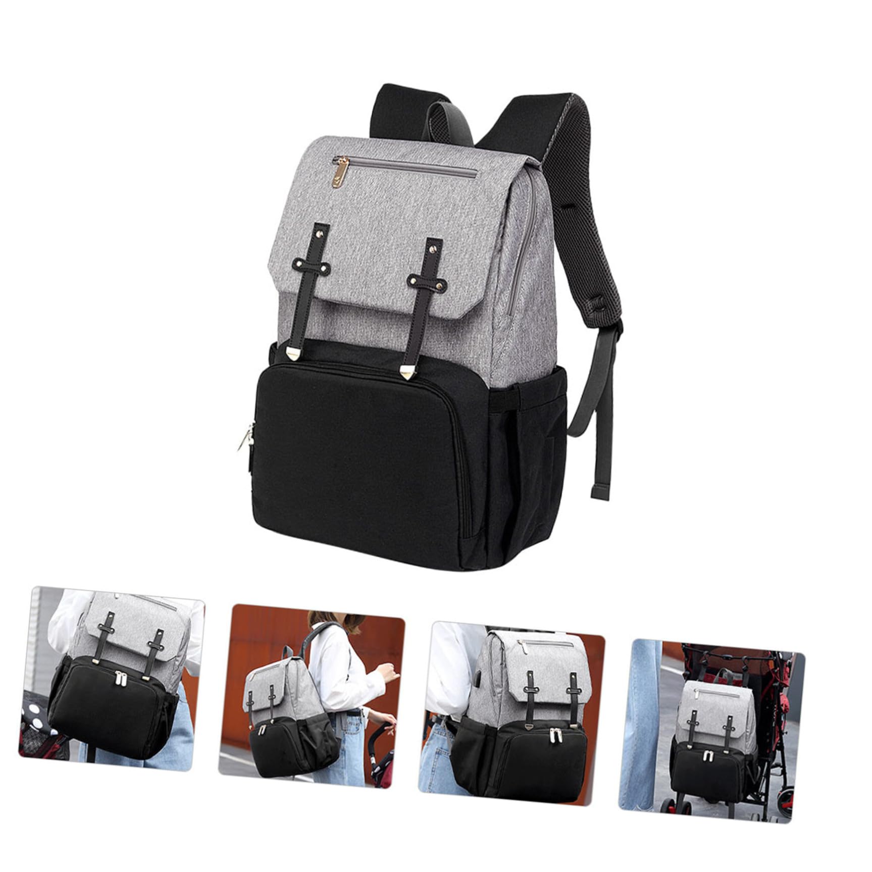 Multifunktionaler Reiserucksack Wickeltasche aus Oxford Stoff mit Großer Kapazität und Doppelter Schultertasche für Mama und Beim Reisen und Einkaufen