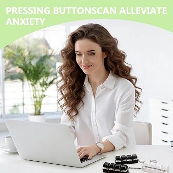 2 Pcs 4-Button Keyboard Fidget Toys With Keychains, Black And White