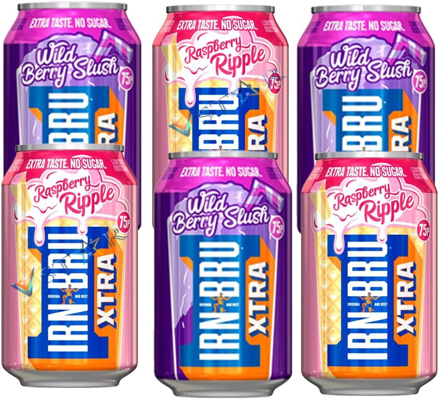 VSTAR Irnn Bru Xtra Raspberry Ripple & Wild Berry Slush No Sugar & Low ...