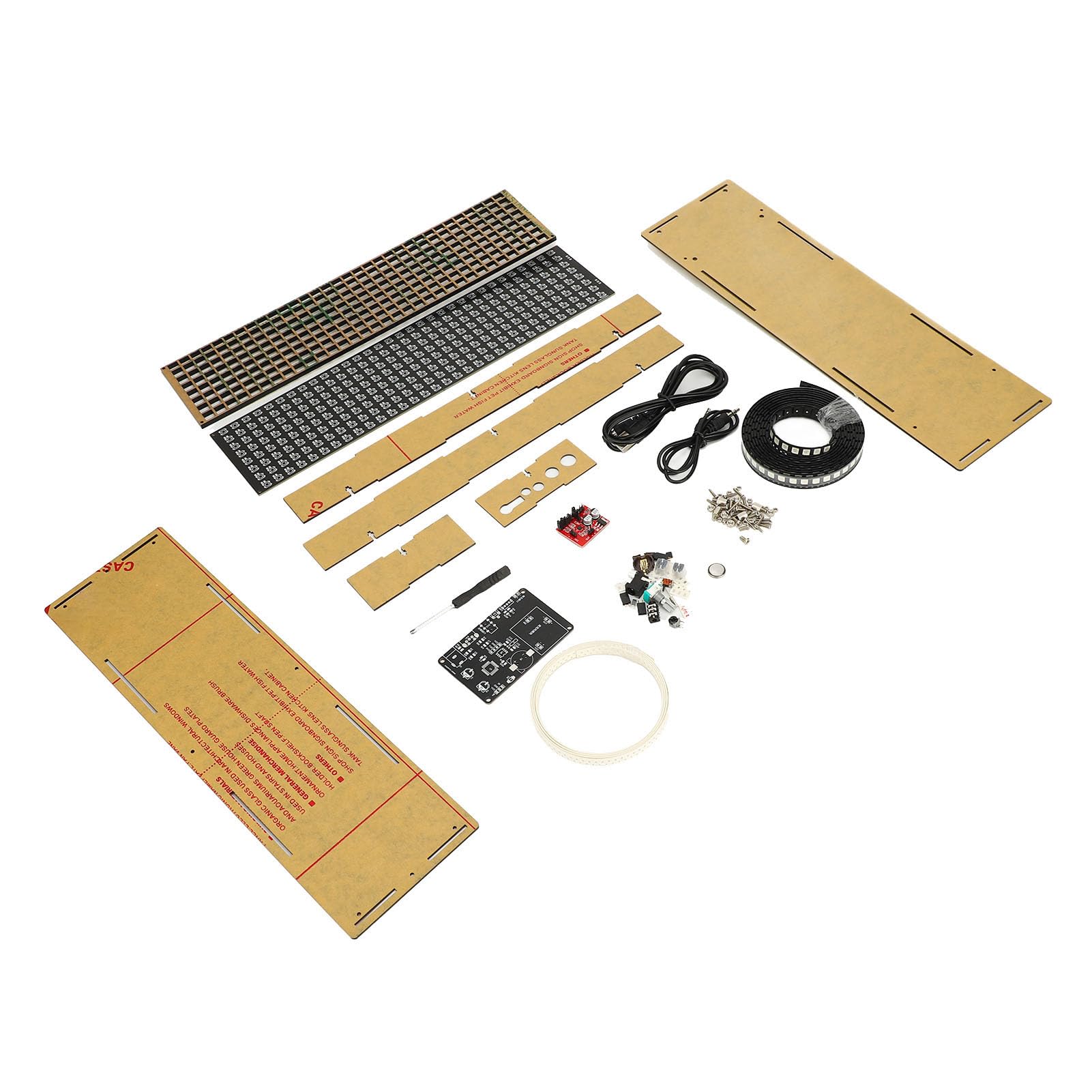 Kit di Saldatura per Orologio Digitale Dimmerabile RGB a Colori con Controllo Vocale per gli Appassionati di Elettronica Plastica ABS 32x8 Dot