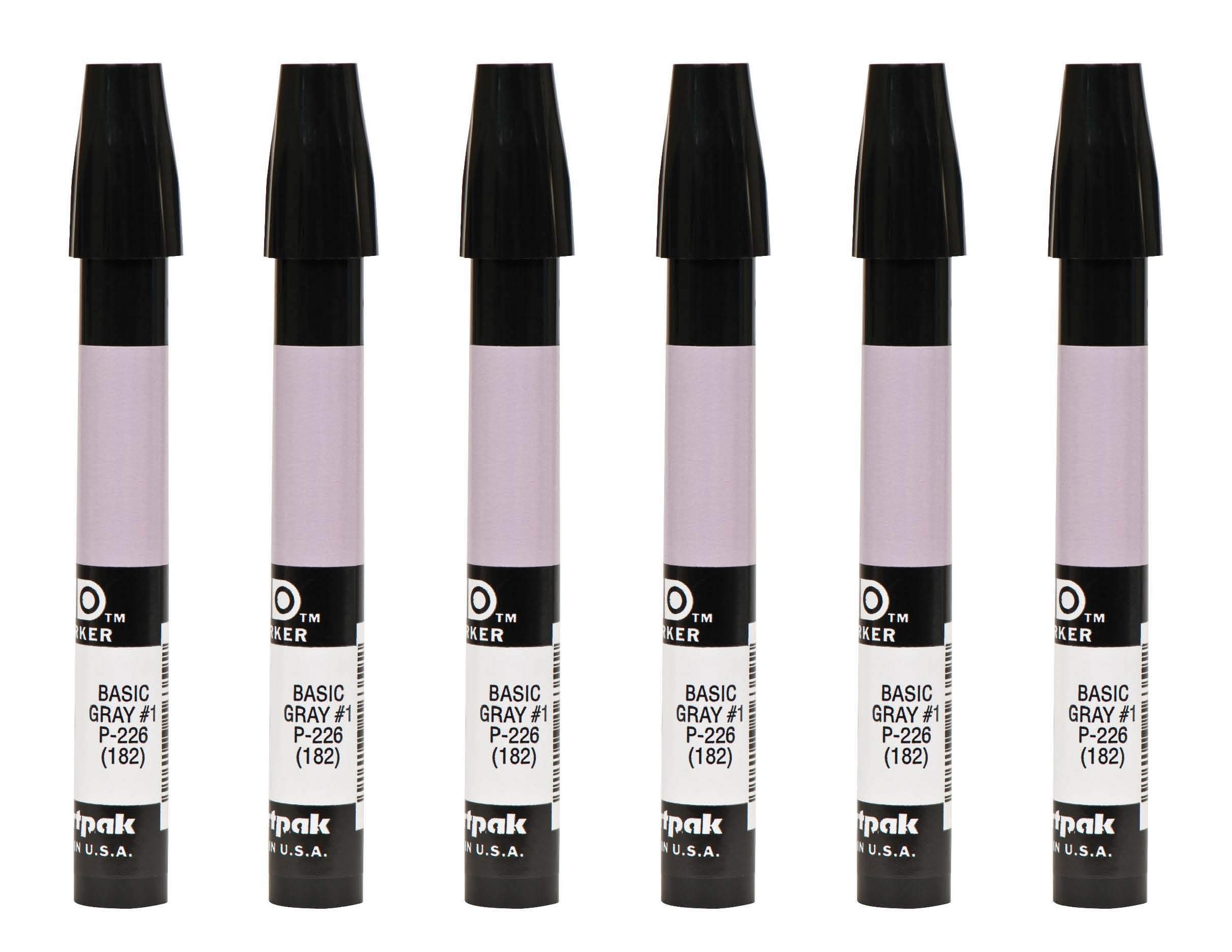 The Original Chartpak AD Marker, Tri-Nib, Basic Gray 1, Box of 6 (P226) (166675)