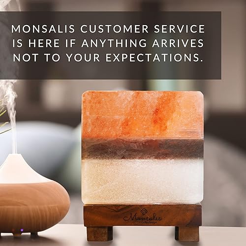 Miniatura 2 de Lámpara de roca de sal de doble iluminación - Moderno diseño cuadrado rosa blanco y gris de lámparas de sal con atenuador, brillo ajustable. Luz