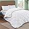 SERTA Ocean Breeze Soft Down Alternative Bedding Comforter Duvet Insert with 4 Corner Loops for All Season, White, Queen