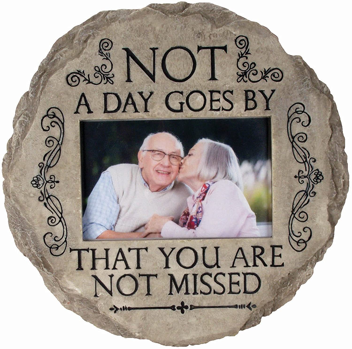 YIANI Memory Stone-Memorial Garden Photo Stone Not a Day Goes by Memorial stones for Loved Ones