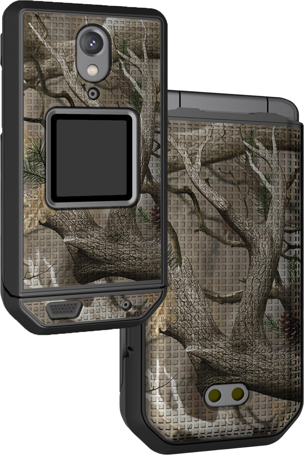NakedcellphoneCase for CAT S22 Flip Phone, [Outdoor Camouflage] Slim Hard Shell Protector Cover - Bush Camo Design