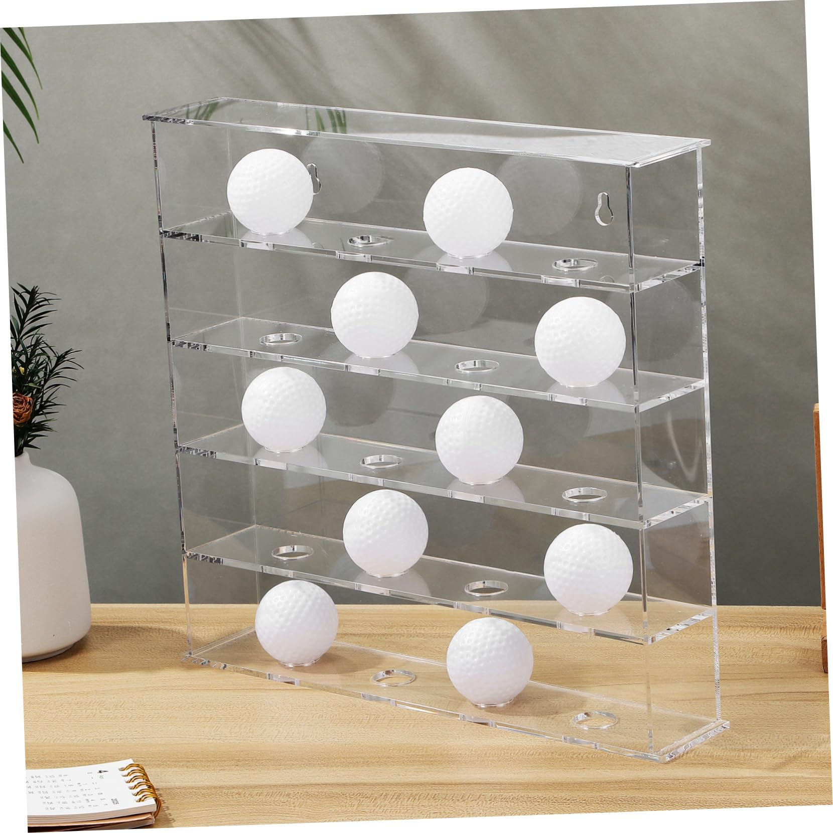WOONEKY Vitrina de Acrílico para Balones de Golf Soporte de Pared