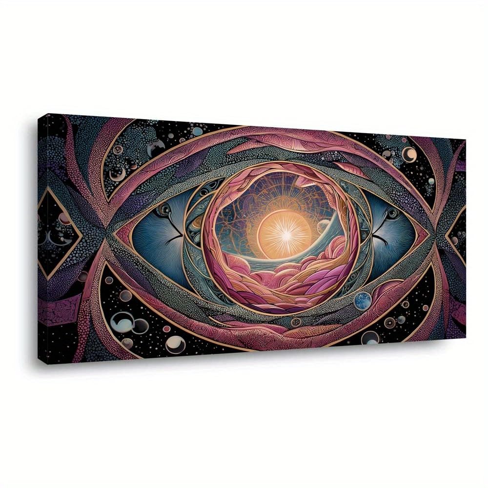 SPXLUCAU Modern Abstract Eye Canvas Wall Art, for Bathroom, Dining Room, Kitchen, Office, Bedroom, Living Room(20x40cm/No frame)