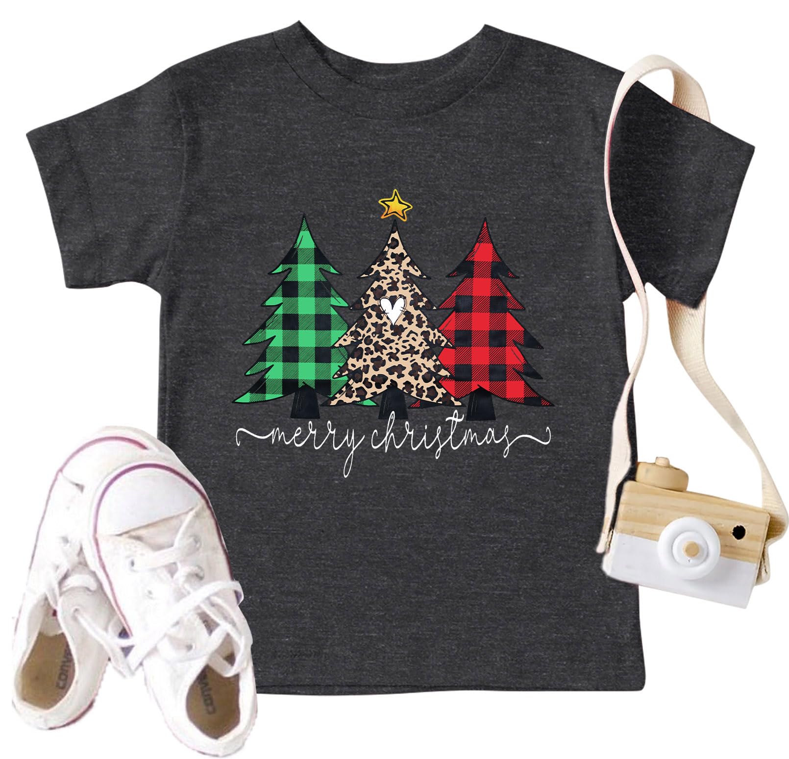 Christmas Tree Shirt for Toddler Boys Girls Merry Christmas T-Shirts Short Sleeve Holiday Tee Xmas Gift Tops