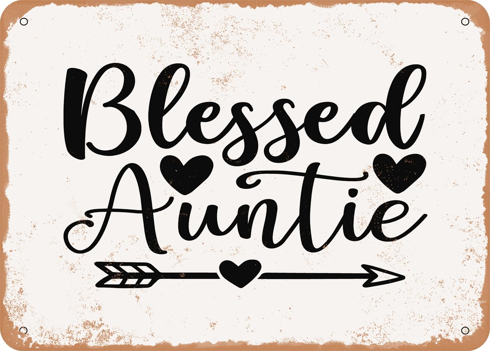 Miaomansenstore Metal Sign - Blessed Auntie - 2 - Vintage Look Sign Home Decor