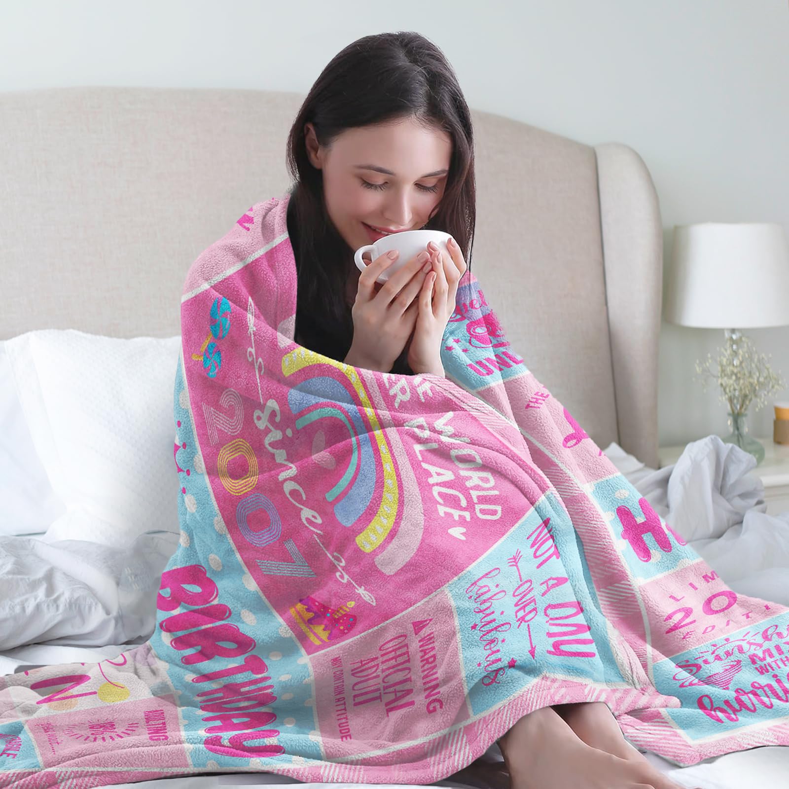 Guqklout 18th Birthday Gifts for Girls Throw Blanket 60x50 Inch, 18 Year Old Girl Birthday Gifts, Birthday Gifts for 18 Year Old Girls, Best 18 Yr Old Girl Birthday Gifts