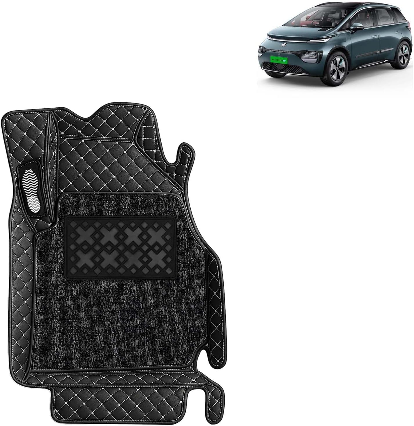 Premium 7D Car Floor Mat for Windsor EV (Year 2016 to 2020) All Model, Luxury Car Foot Mats Compatible with Morris Garages (MG) Windsor EV, Set of 3 Pcs, 100% Waterproof, Classic Black