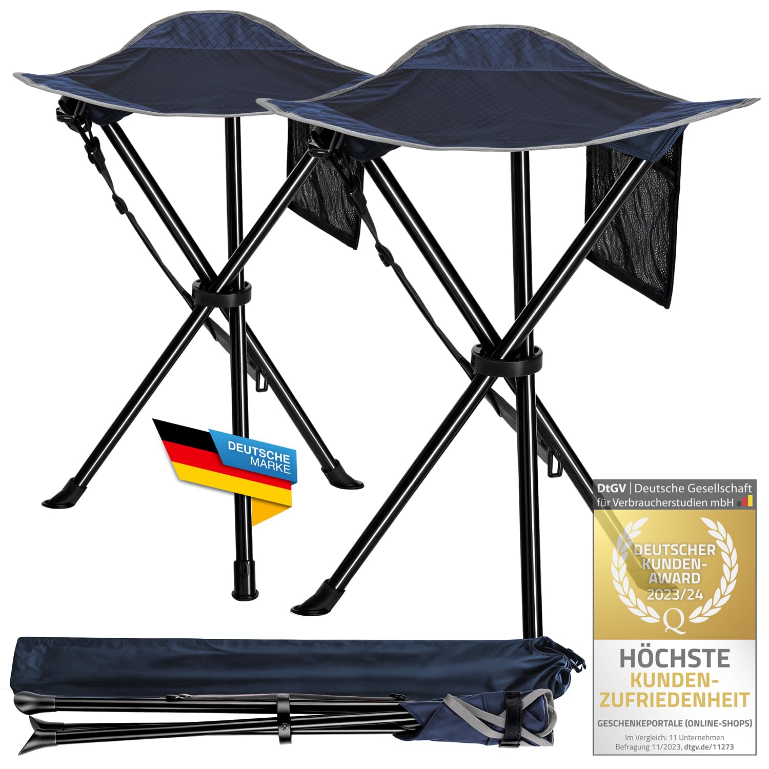 Tabouret de Camping Chaise de Camping Pliable Portable, Siège de pêche, Chaise de Festival (2 pièces)