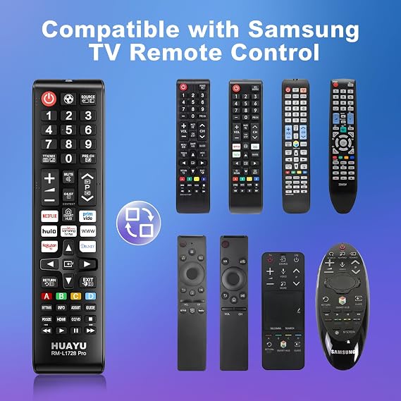 New Updated Universal Remote Control for All Samsung TV Remote, Replacement Compatible for Samsung LCD LED HDTV 3D Smart TVs Models with 7 Shortcut Buttons, No Setup Needed