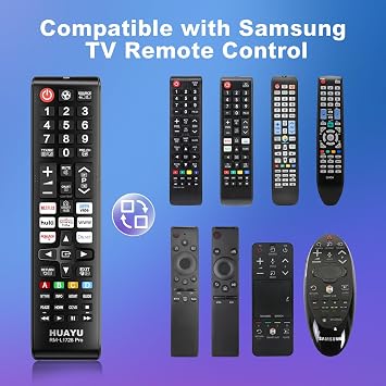 New Updated Universal Remote Control for All Samsung TV Remote, Replacement Compatible for Samsung LCD LED HDTV 3D Smart TVs Models with 7 Shortcut Buttons, No Setup Needed