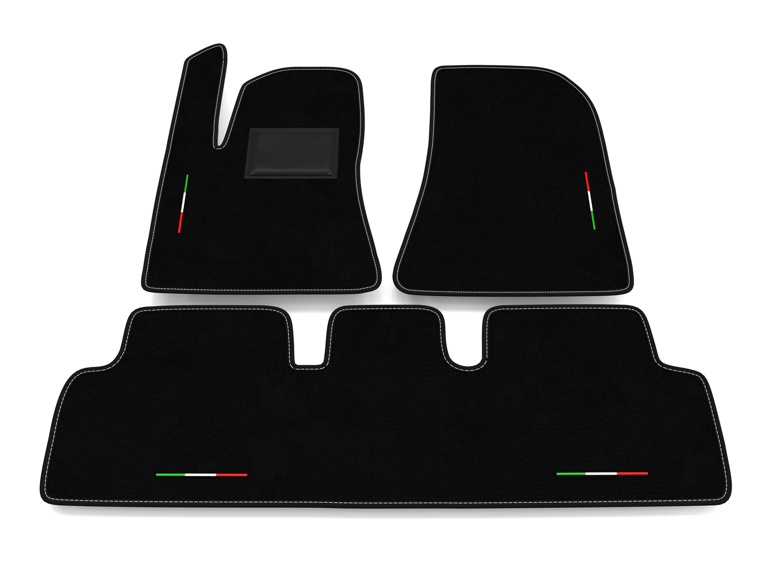 Tappetino Auto Per Tesla Model 3 (2020-2025) - Solo Lato Guida, In Moquette, Bandiera Italia, Made In Italy
