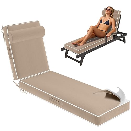 Chaise Lounge Cushions Outdoor 72x21x4 Inch, Patio Lounge Chair Cushions