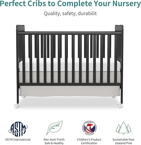 Miniatura 5 de Cuna convertible 4 en 1 para bebé, cunas de madera que se convierten en cama y sofá cama para niños pequeños, 3 bases ajustables, acabados no