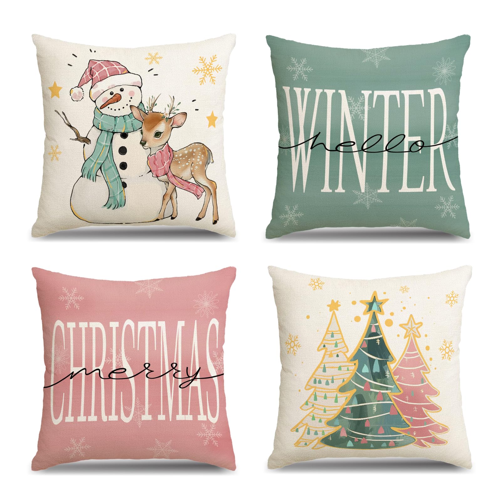 Housses de coussin de Noël bonhomme de neige pour changer de décor