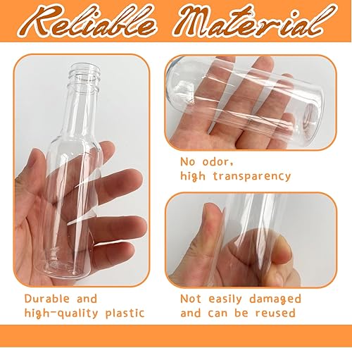 Miniatura 3 de Paquete de 30 mini botellas de licor de 1.7 onzas con tapa negra, botellas de alcohol de plástico con 10 embudos, botella de plástico hermética para