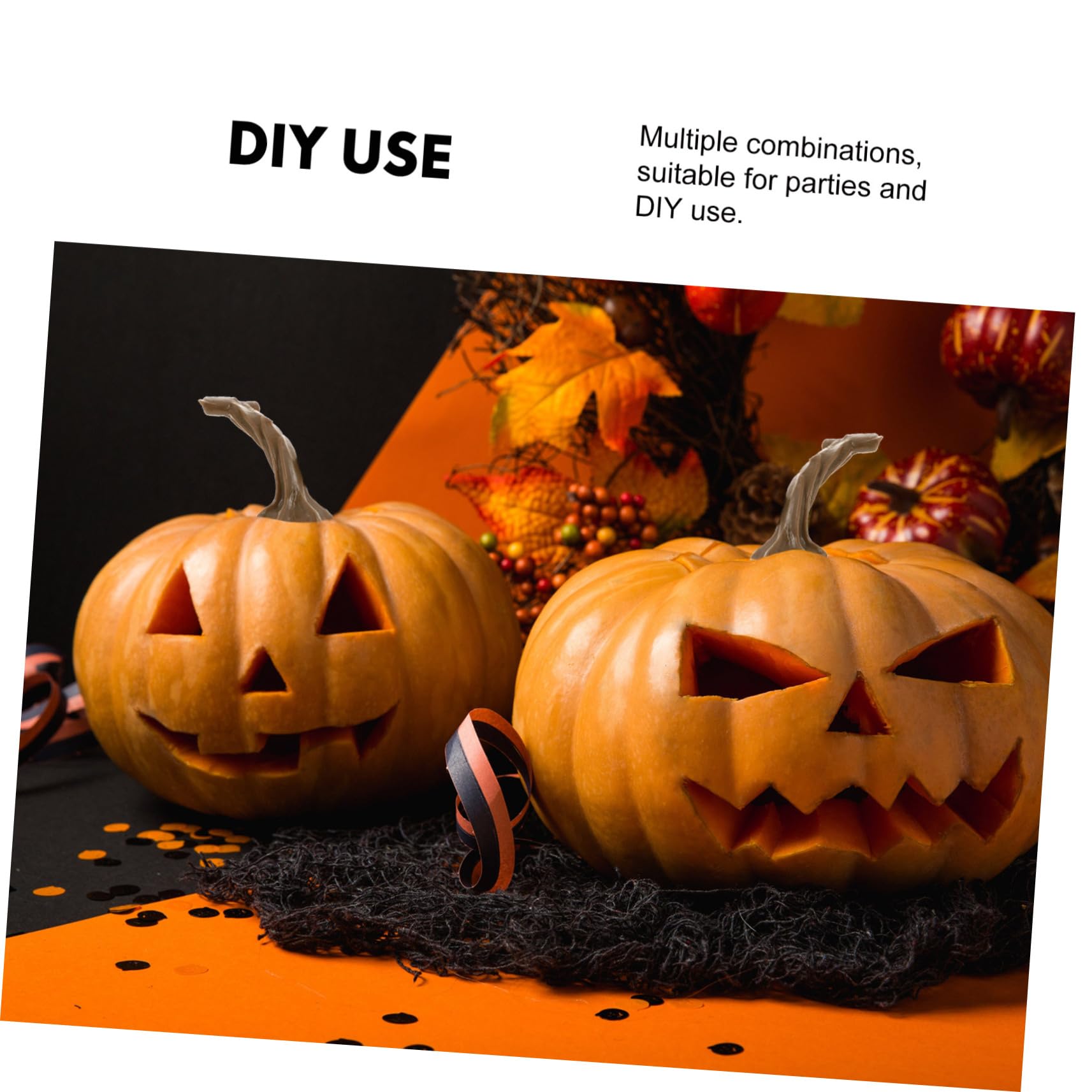 24 Halloween-Kürbisstiele Aus Kunststoff – Für DIY-Deko & Bastelprojekte