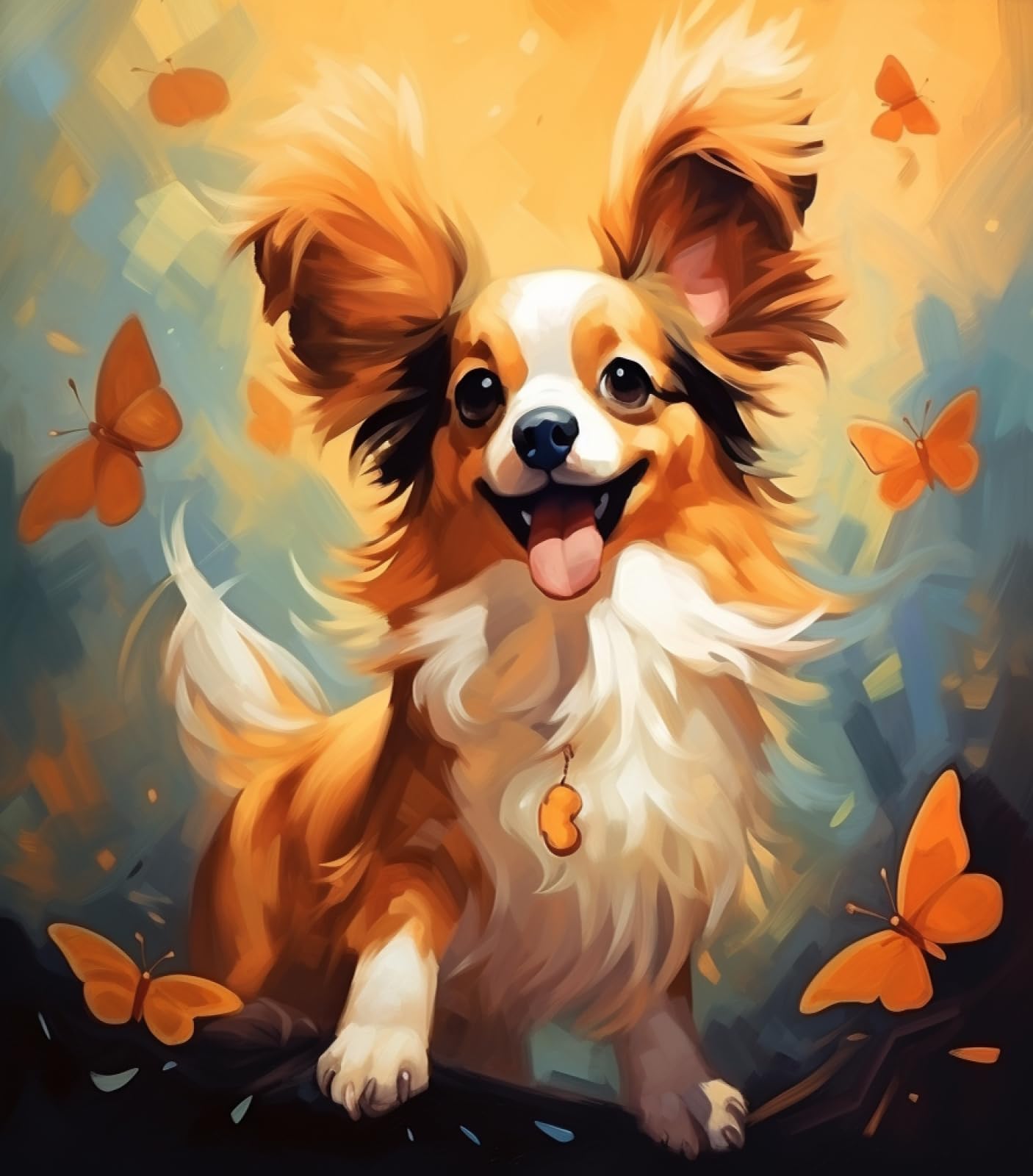 ZMHZMY Kit per pittura a olio fai da te con numeri Terranova cane e fiori arte moderna da parete pittura a olio accessori per la decorazione della casa 40 x 50 cm